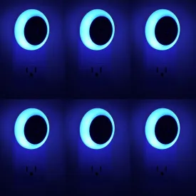 KINUR 6 Pack Blue, LED Night Lights Plug into Wall with Dusk to Dawn sensors, Plug in Night Lights for Kids Room, Bedroom, Bathroom, Baby Nursery,Stair Lights, Hallway Light