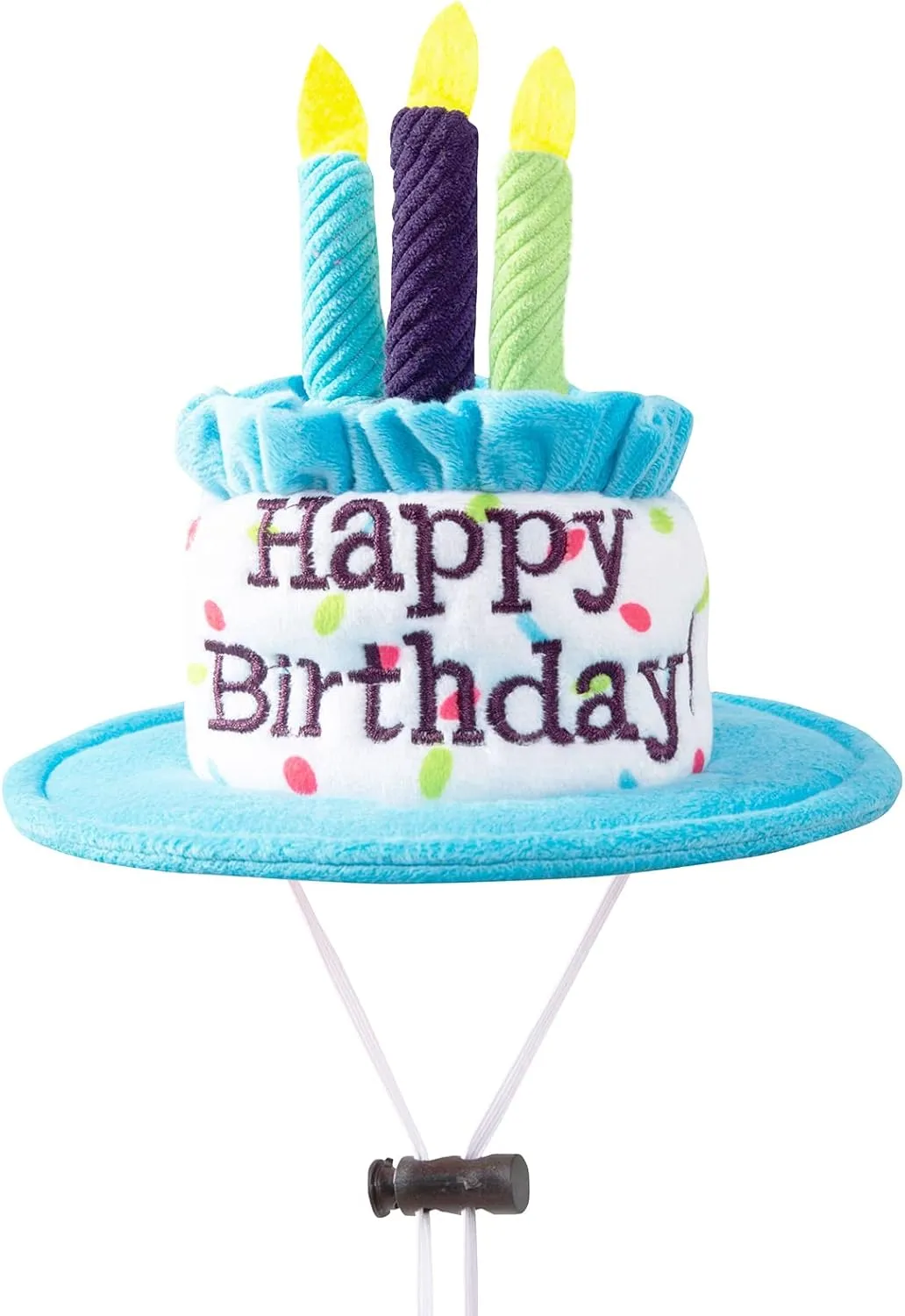 Large Dog Birthday Cake Hat & Bandana Scarfs Set Blue, Handmade Dog Happy Birthday Hat with Colorful Candles, Extral Large Dog Birthday Party Supplies Decorations