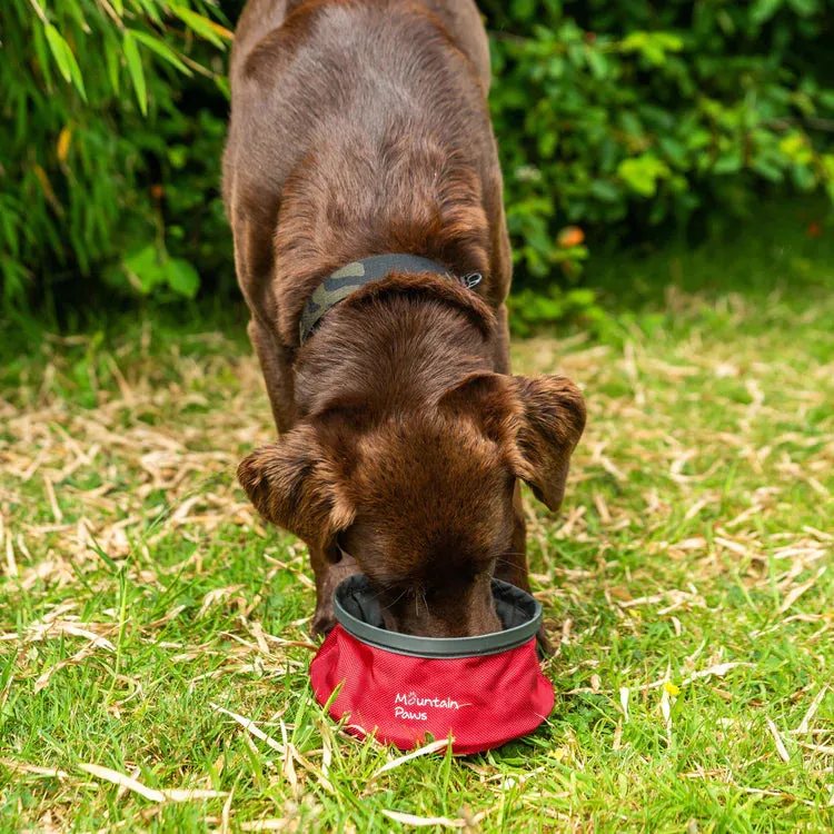 Mountain Paws Collapsible Food and Water Bowl, Red