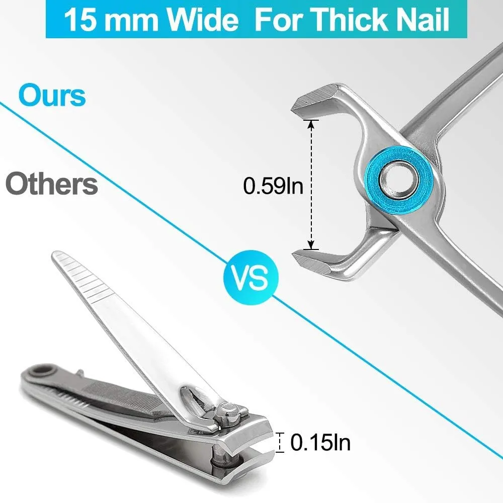 Nail Clippers for Men  Vepkuso Toenail Clippers for Thick Toenails for Seniors Wide Jaw Large Professional Fingernail Clippers Cutter Set for Tough Nails, Women, Adult