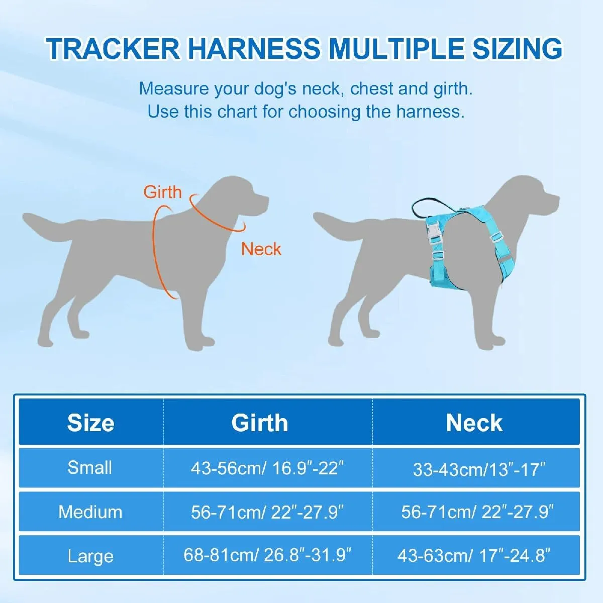 No Pull Dog Harness with Handle, Adjustable Soft Pet Vest Harness with Lightweight for Small Medium Large Sized Dog,Blue,M