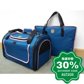 One for Pets - Folding Carrier - Dome - Blue/Pink - 19" x 12.25" x 12.5"(XL)