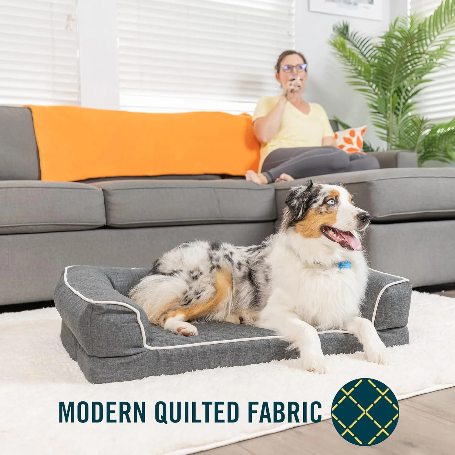 Our Pets Quilted 3 Memory Foam Dog Couch and Beds (Soft & Versatile Washable Dog Bed Cover. Perfect Calming Bed with Nonslip Bottom) Small Beds Size Measure 18" x 24"
