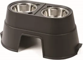 OurPets Comfort Diner Elevated Dog Food Dish (Bowls Available in 4", 8 inches and 12 inches for Large ; Medium and Small Dogs); Black; 12-inch