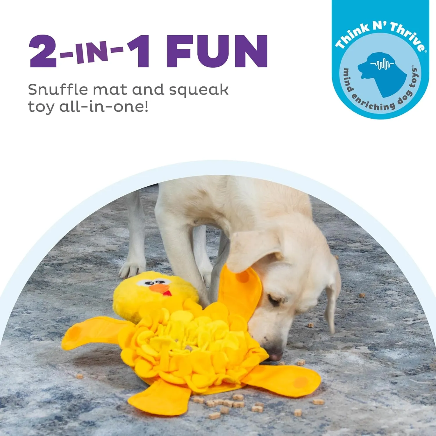 Outward Hound by Nina Ottosson Snuffle Palz Plush Snuffle Mat Dog Treat Puzzle, Non-Slip, Yellow, Chicken