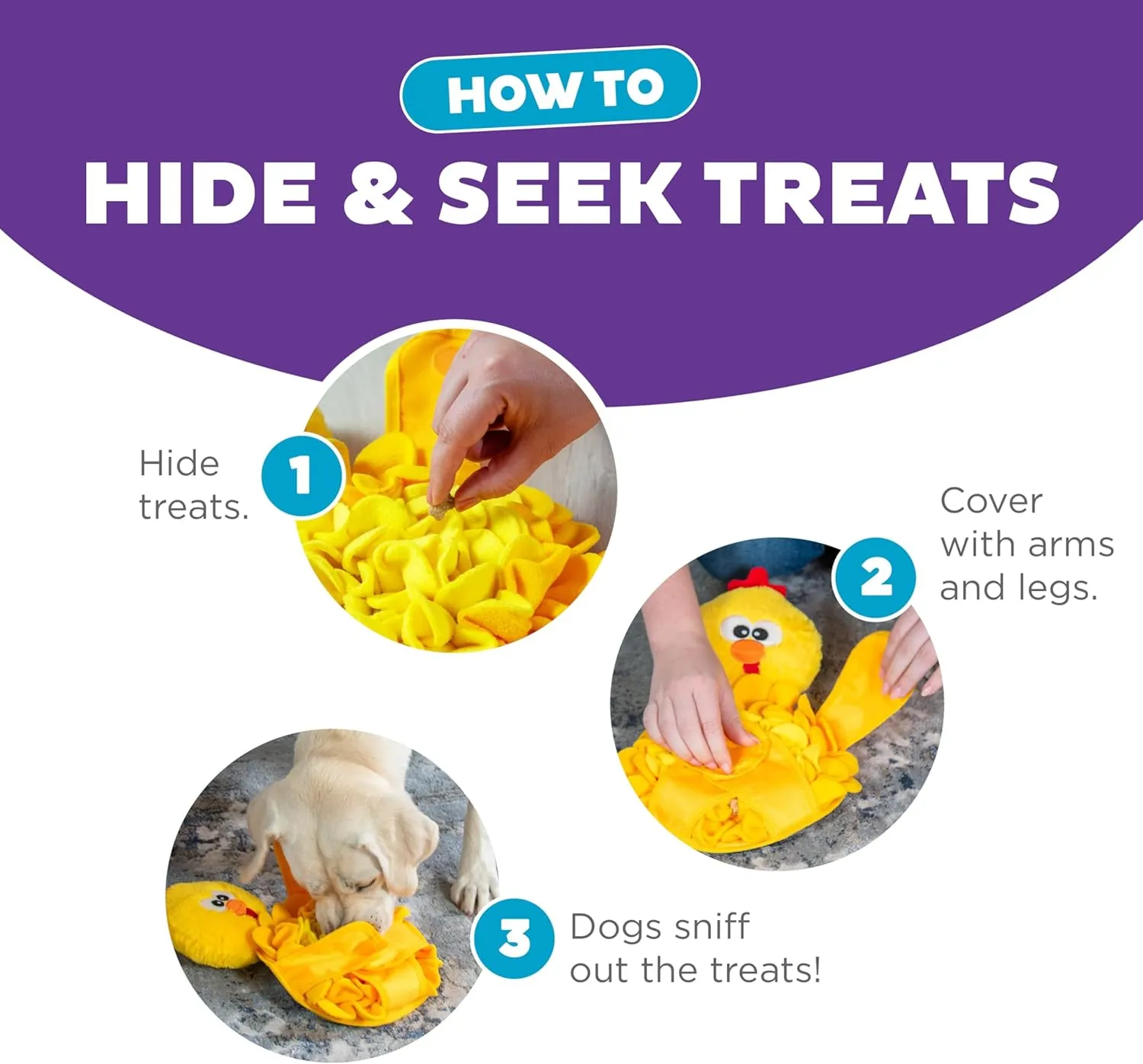 Outward Hound by Nina Ottosson Snuffle Palz Plush Snuffle Mat Dog Treat Puzzle, Non-Slip, Yellow, Chicken