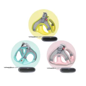 Pastel Colors Dog Harness Leash Set