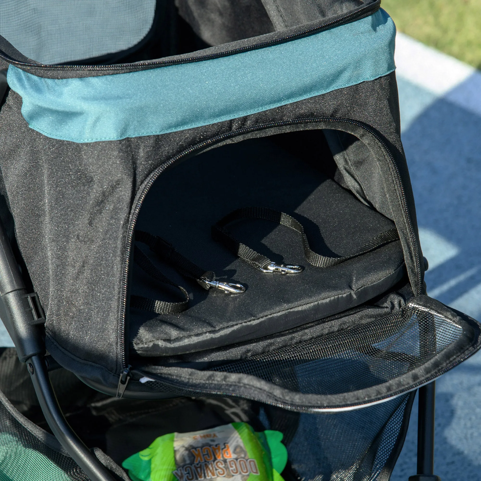 PawHut Dog Stroller for XS Dogs, S Dogs, Cats with Rain Cover