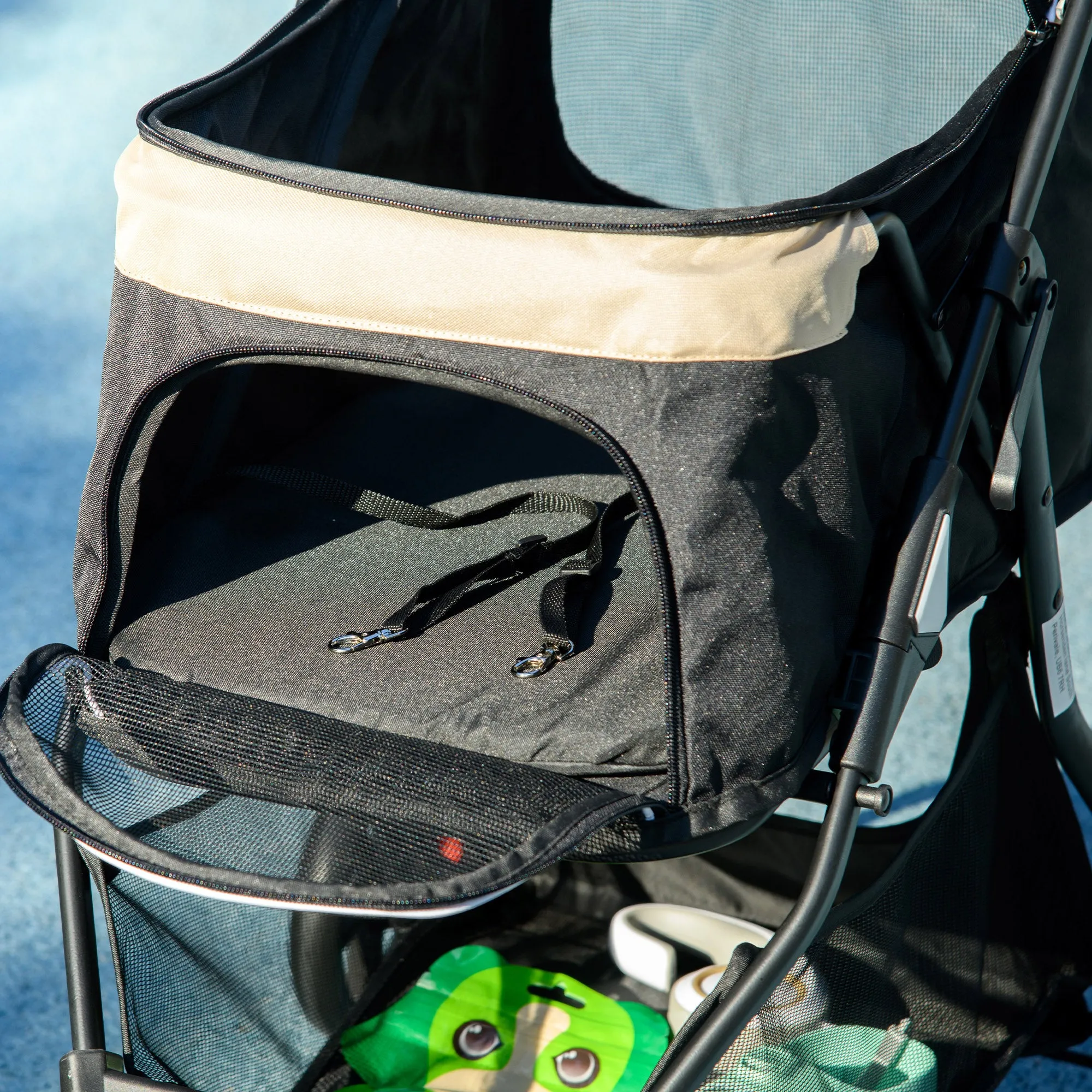 PawHut Dog Stroller for XS Dogs, S Dogs, Cats with Rain Cover