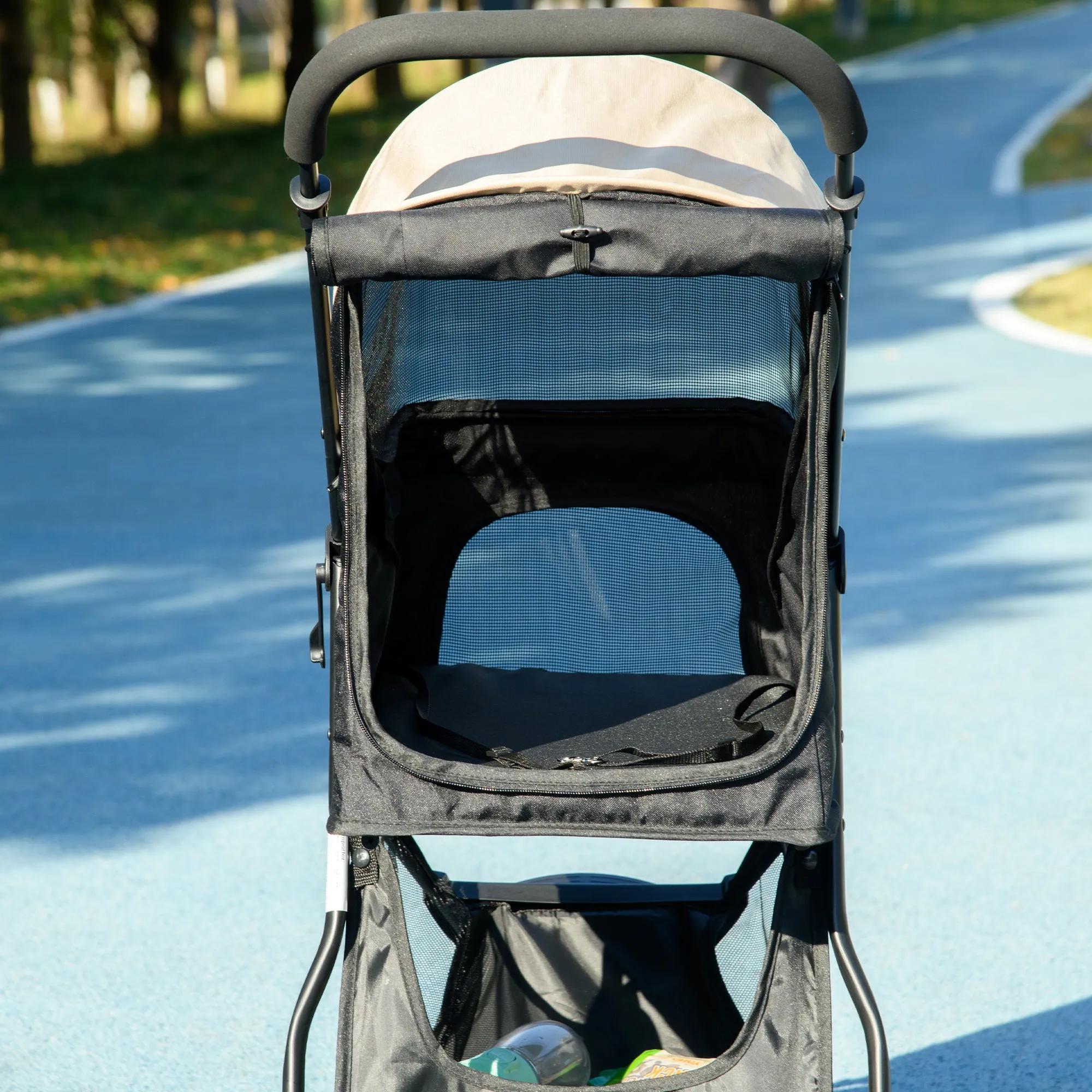 PawHut Dog Stroller for XS Dogs, S Dogs, Cats with Rain Cover