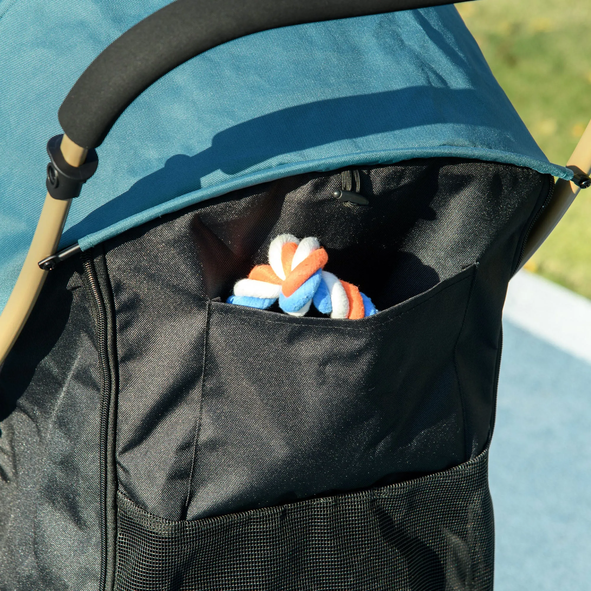 PawHut Pet Stroller for XS and S Dogs w/ Rain Cover