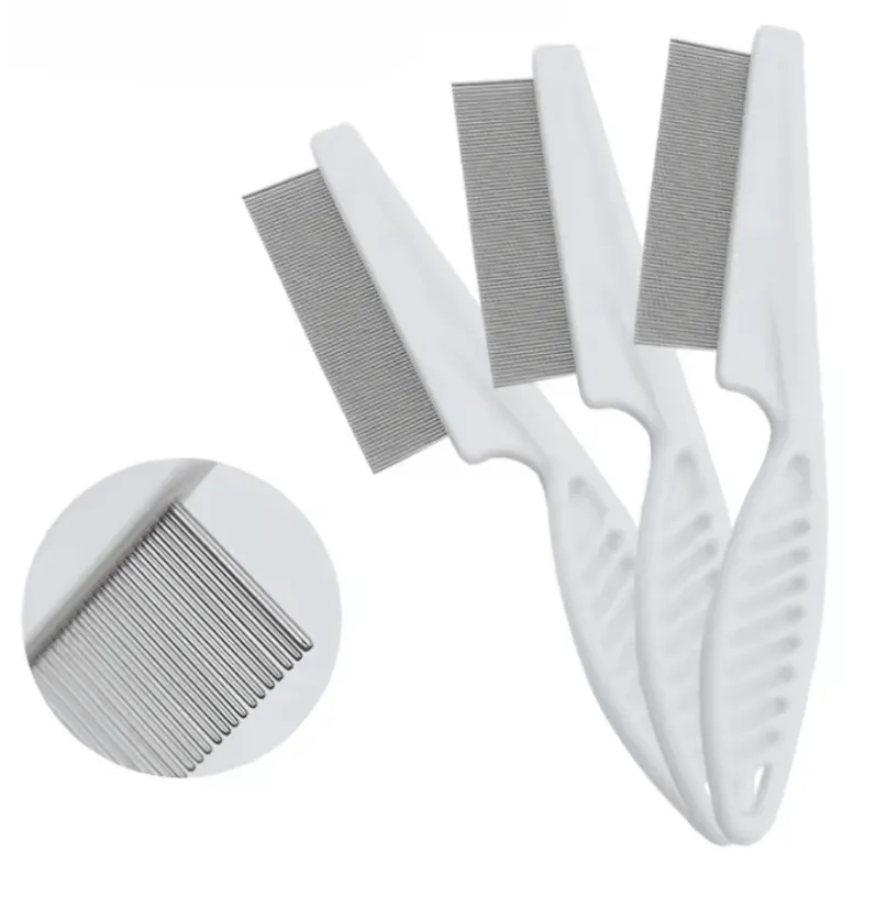 Pet Hair Shedding Comb - Stainless Steel Flea & Grooming Comb for Dogs & Cats