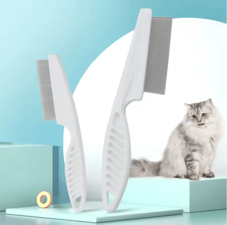 Pet Hair Shedding Comb - Stainless Steel Flea & Grooming Comb for Dogs & Cats