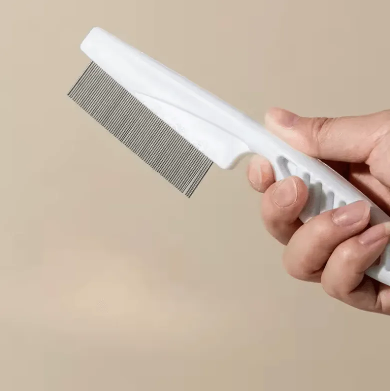 Pet Hair Shedding Comb - Stainless Steel Flea & Grooming Comb for Dogs & Cats