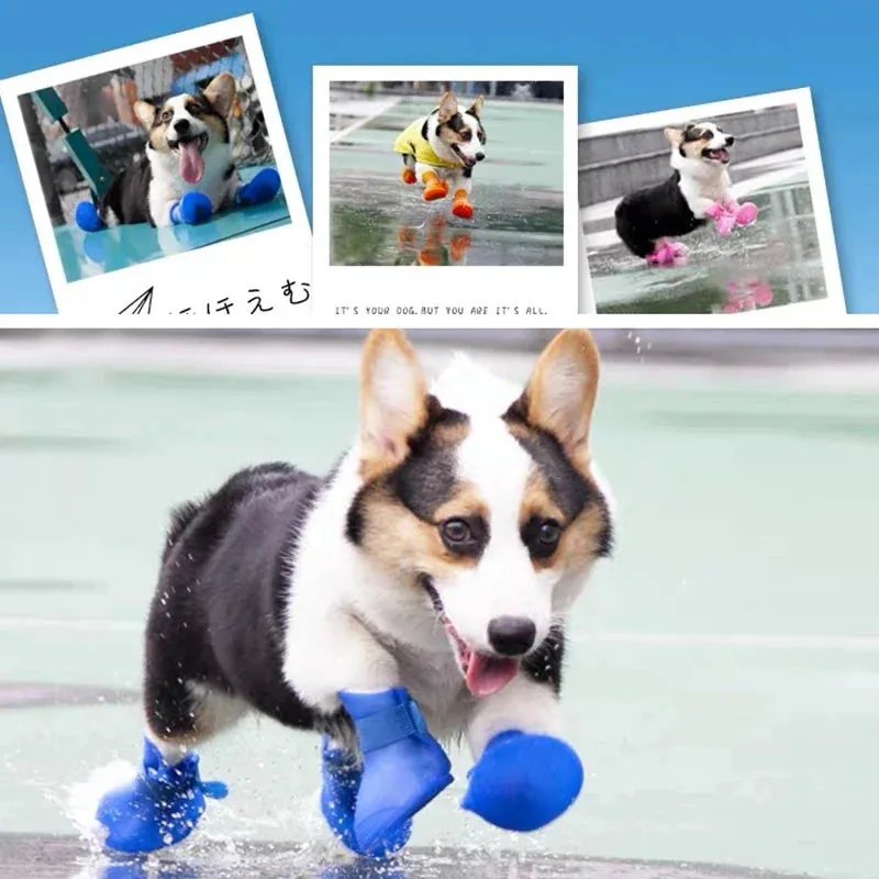Pet Waterproof Rain Shoes (4Pcs/Anti-Slip)