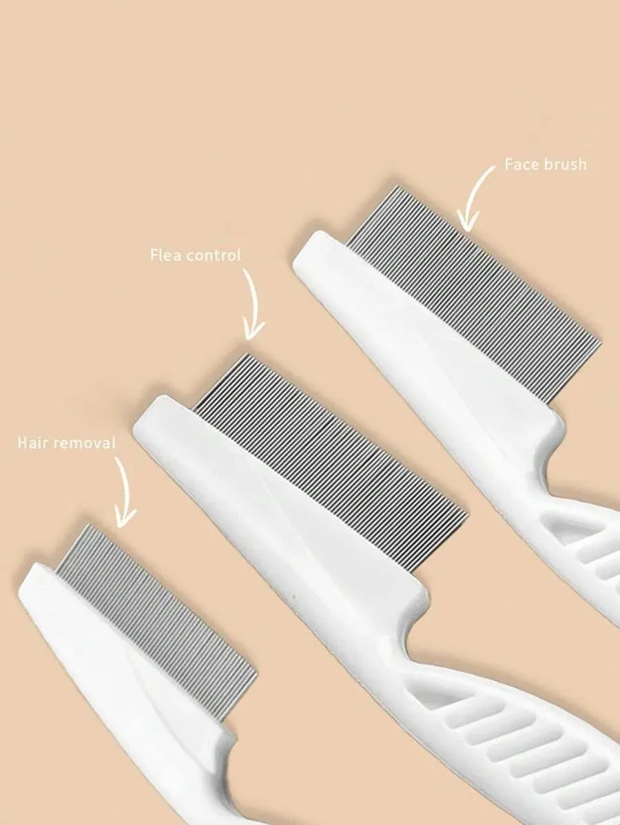 Premium Flea Comb Flea Removal Grooming Comb with Handle Stain Remover Combs for Pets