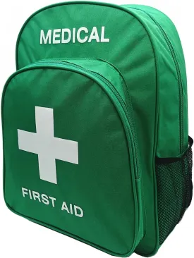 Red Emergency Bag First Aid Backpack Empty Medical First Aid Bag Treatment Trauma Bags for Camping Pet Dog Cat (Green White)