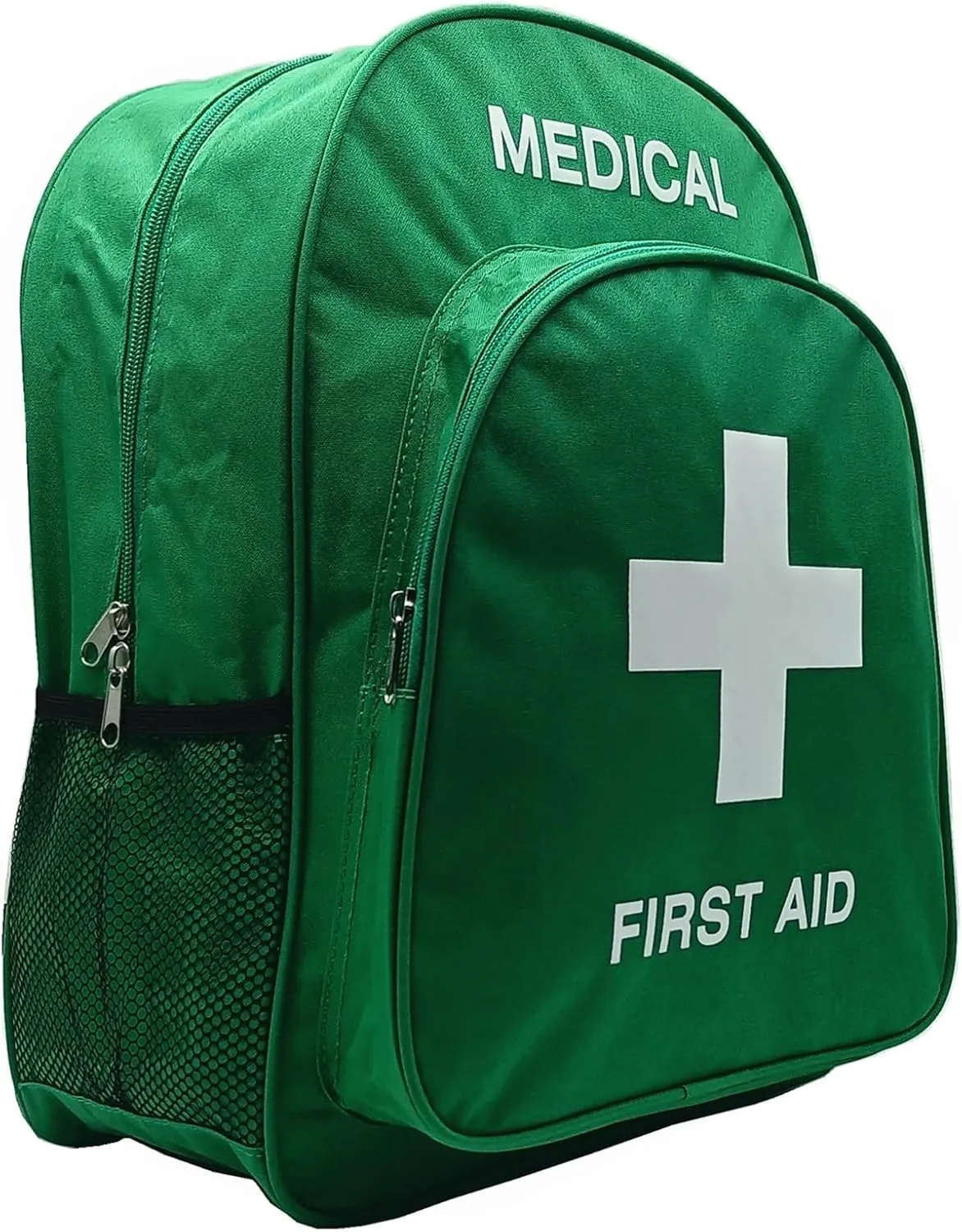 Red Emergency Bag First Aid Backpack Empty Medical First Aid Bag Treatment Trauma Bags for Camping Pet Dog Cat (Green White)