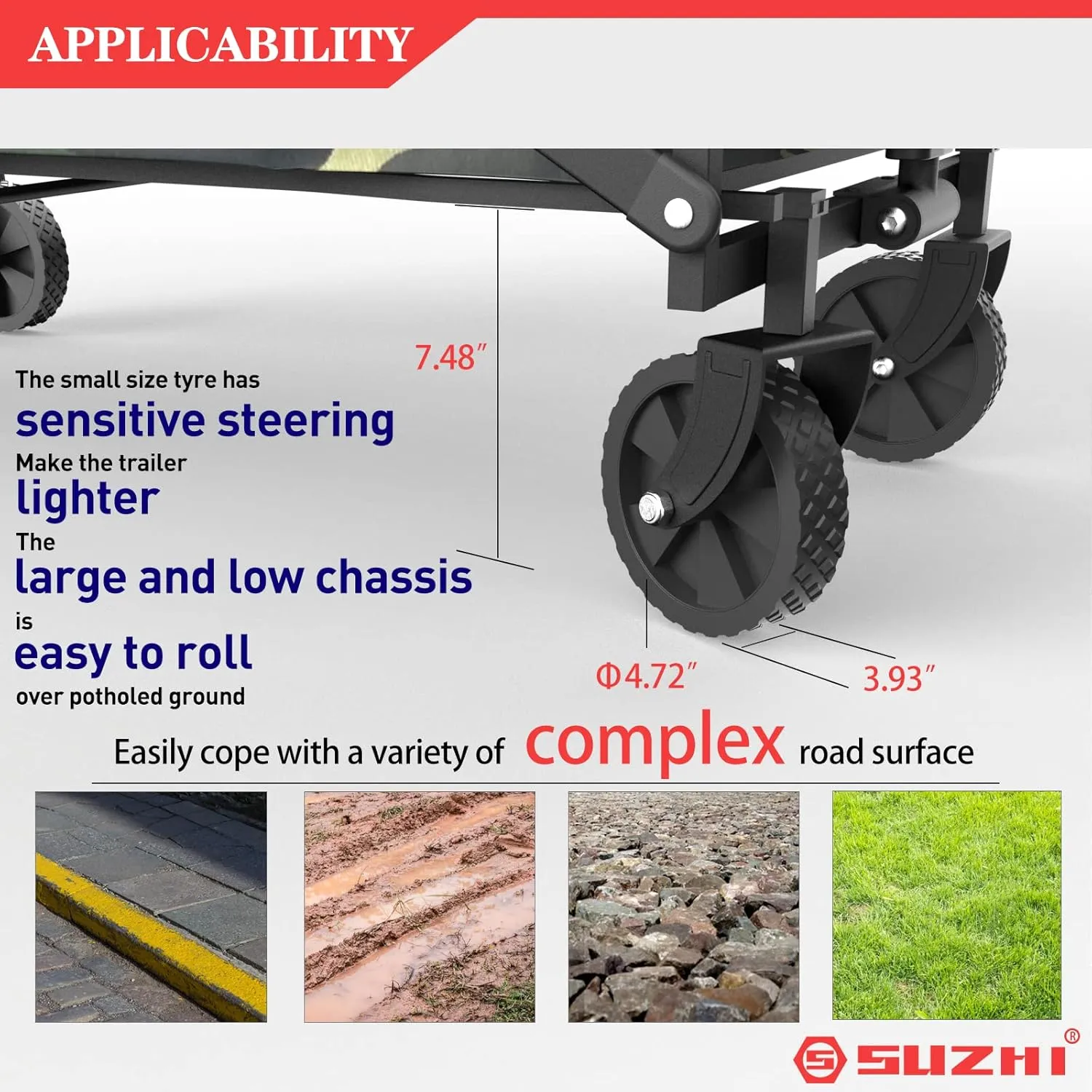 Small Wagon Carts Collapsible/Folding/Foldable/for Apartment/Grocery/Travel/Camping/Shopping/Outdoor/Lightweight & Portable