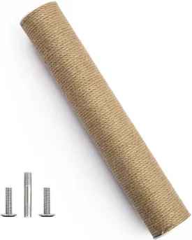 SVD.PET Scratching Post Replacement, 17" x 2.95" Jute Rope Tree Replacement Post, Refill Scratcher Posts With M8 Screws for Indoor Cat Tree, Tower and DIY Scratcher (1PCS)