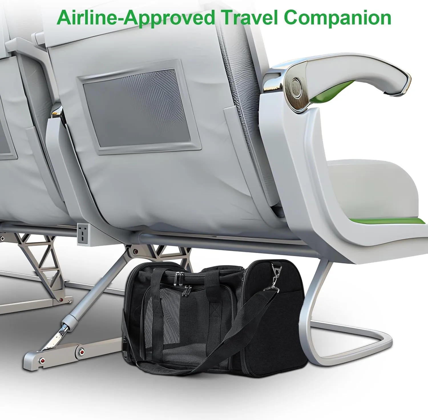 Travel in Style: Portable Pet Carrier for Small Pets up to 15 Lbs- Airline Approved, Collapsible & Comfortable cat/Puppy Soft Sided Bag (Black)