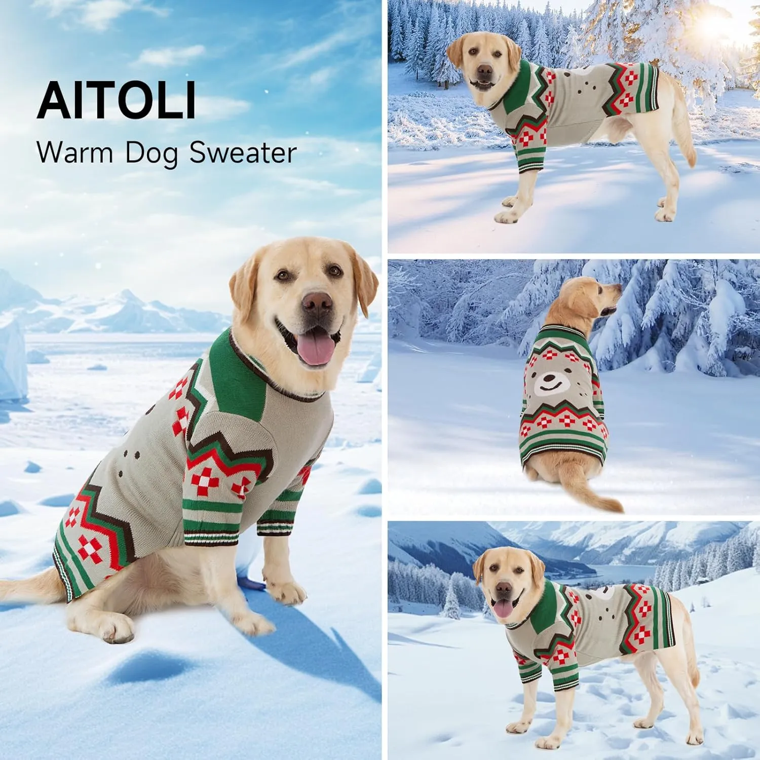 Warm Dog Sweaters for Small Dogs - Male & Female, Halloween & Autumn Themed, Knit Sweaters with Long Legs for Yorkie & Chihuahua